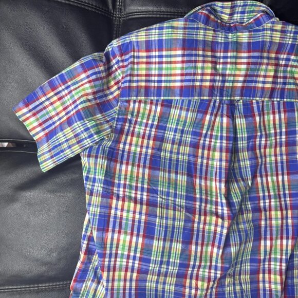 Chaps Men's Button-Up Shirt Multicolor Plaid Collared Short Sleeve Easy Care XL - Picture 6 of 13